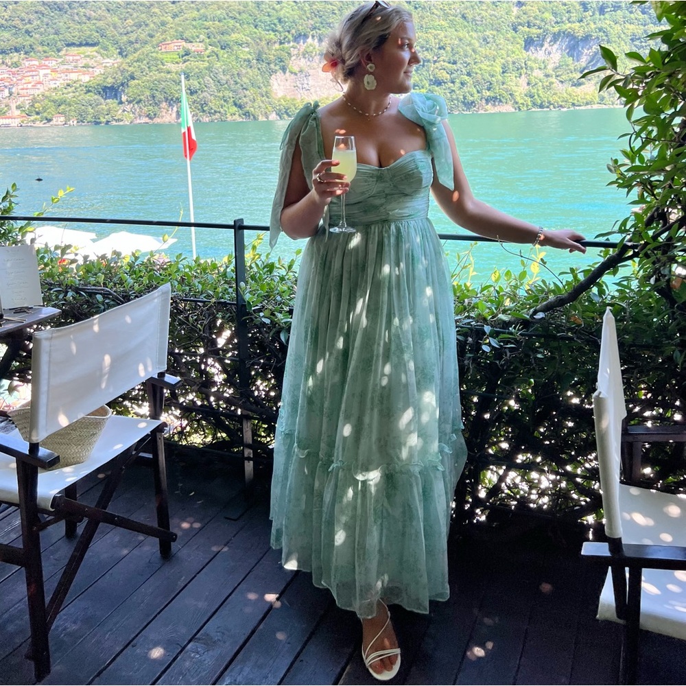 Petal and Pup Green floral dress